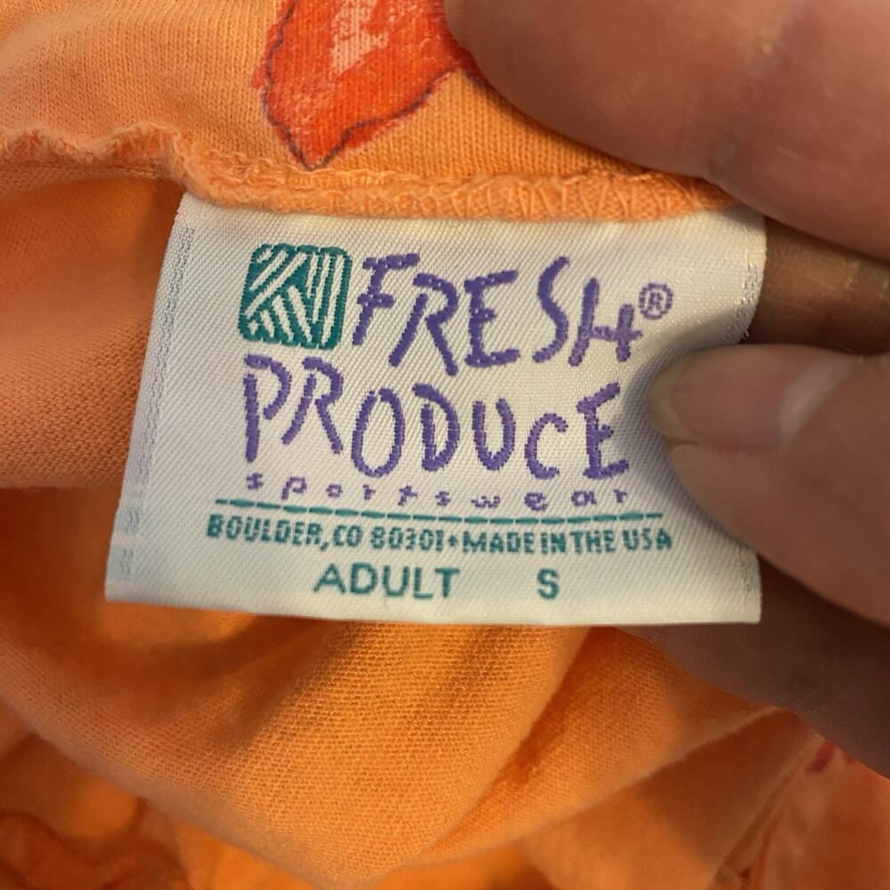 VTG FreshProduce Dress S Orange Multi Floral Sleeveless Tank Beach Summer Casual - Picture 2 of 8